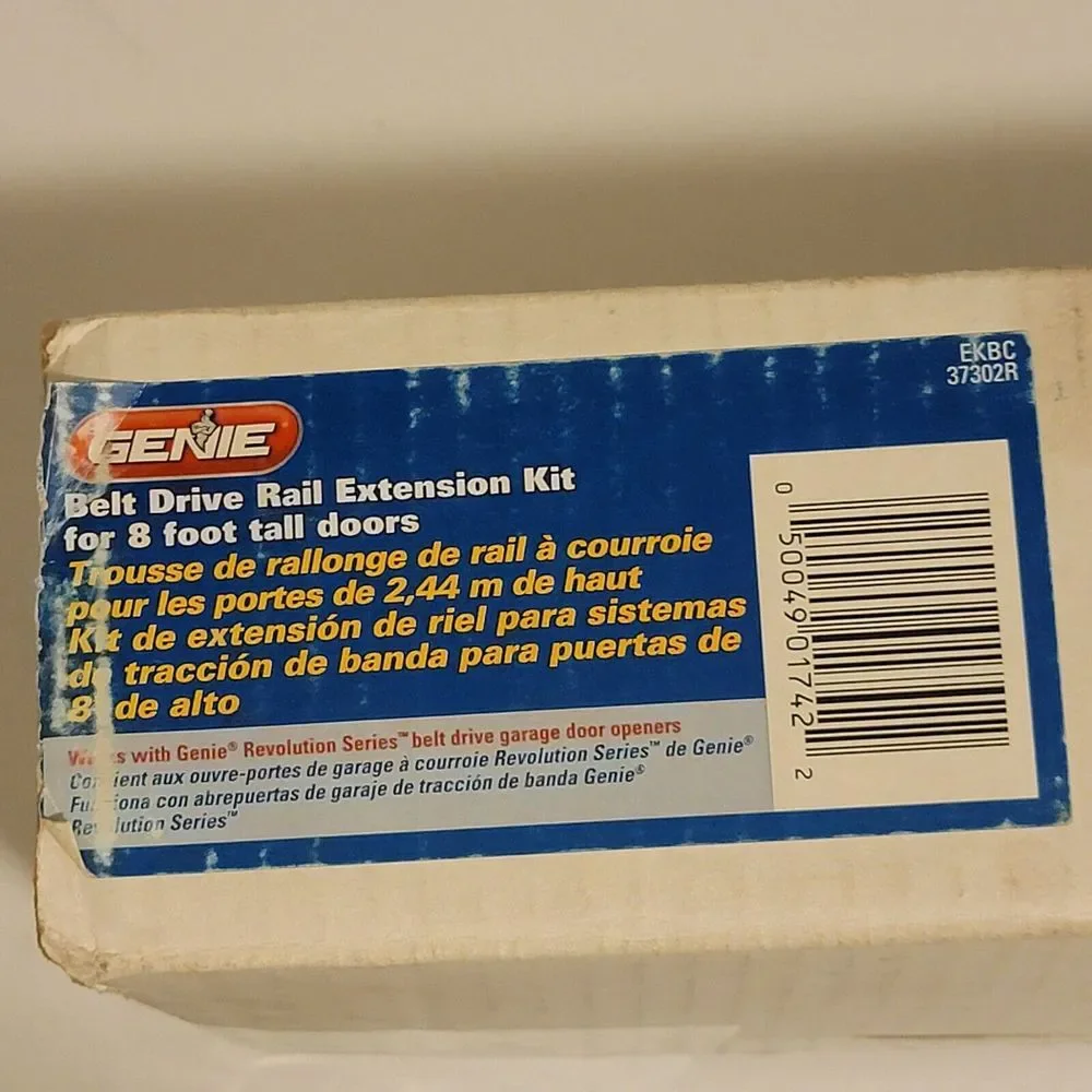 Genie Extension Kit to 8' ft for 3 Piece, Belt Drive C-Channel Rails EKBC 37302R